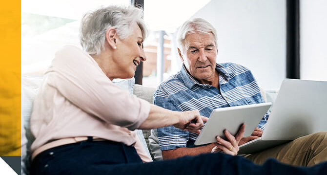 An older couple look at the Medicare Advantage PPO options.
