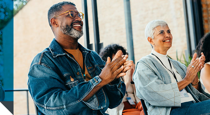 People 65+ learn attend a local event.